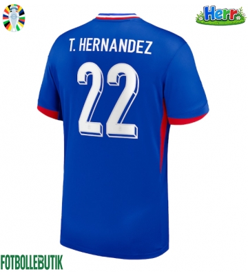Frankrike Theo Hernandez #22 Hemmatröja EM 2024 Kortärmad
